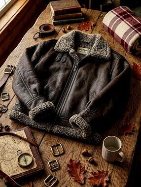 Vintage bomber style motorcycle jacket